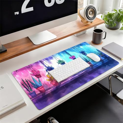Gaming Mauspad XXL 600x300x3mm Blume Mousepad, Große Speed rutschfeste Schreibtischunterlage Anlage Verbessert Präzision und Geschwindigkeit mit Stoßdämpfung für Tastatur und Maus Homeoffice xg-944 Bild 2