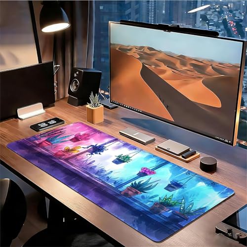 Gaming Mauspad XXL 1400x600x3mm Blume Mousepad, Große Speed rutschfeste Schreibtischunterlage Anlage Verbessert Präzision und Geschwindigkeit mit Stoßdämpfung für Tastatur und Maus Homeoffice xg-944 Bild 3