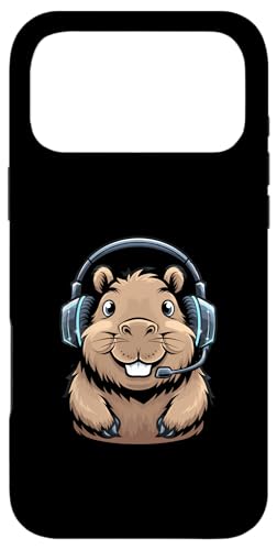 Hülle für iPhone 17 Pro Max Cute Capybara Gamer mit Headset Gaming Bild 1
