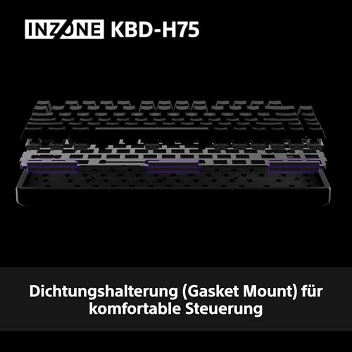 Sony INZONE KBD-H75 Gaming-Tastatur – schnelle Auslösung, Magnetschalter, einstellbare Betätigung, 75% TKL, 8000 Hz Abtastrate, RGB, Gasket Mount, Aluminiumgehäuse, PC FPS, QWERTZ DE-Layout – Schwarz Bild 6