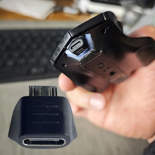 Ergonomischer MicroUSB auf Typ C Adapter, Ersatz für Gaming Maus, Kunststoff, Metall, lang, für Maus Adapter Bild 3