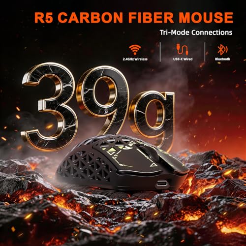 ATTACK SHARK R68HE Magnetische Gaming-Tastatur + R5 Ultra 8K Gaming-Maus-Bundle, Kohlefaser-Design, Schnellauslöser 0,005 mm, 8000 Hz Abfragerate, Esport-Tastatur-Maus-Kombination für PC, Lampenschirm Bild 6