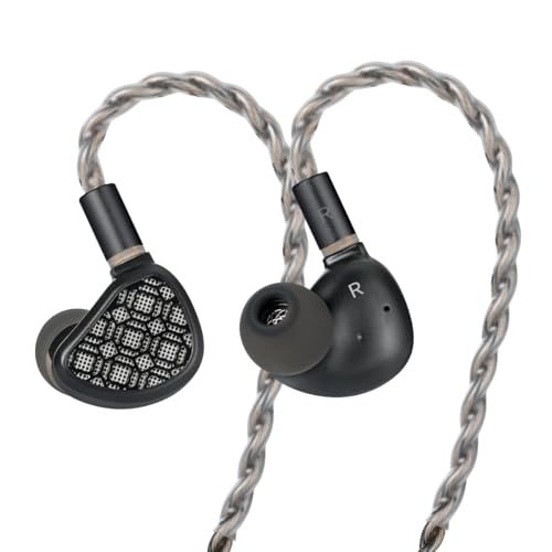 Kefine Arnar Hybrid Wired IEMs, 14,5 mm Planar Magnetic + Knowles BA Driver, Austauschbare Tuningdüsen und Modularstecker, Hi-Fi In-Ear-Monitore (Schwarz, 3,5 + 4,4 mm austauschbare Stecker Bild 1