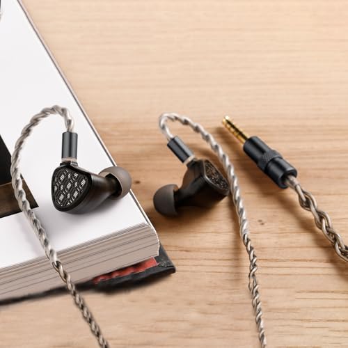 Kefine Arnar Hybrid Wired IEMs, 14,5 mm Planar Magnetic + Knowles BA Driver, Austauschbare Tuningdüsen und Modularstecker, Hi-Fi In-Ear-Monitore (Schwarz, 3,5 + 4,4 mm austauschbare Stecker Bild 2