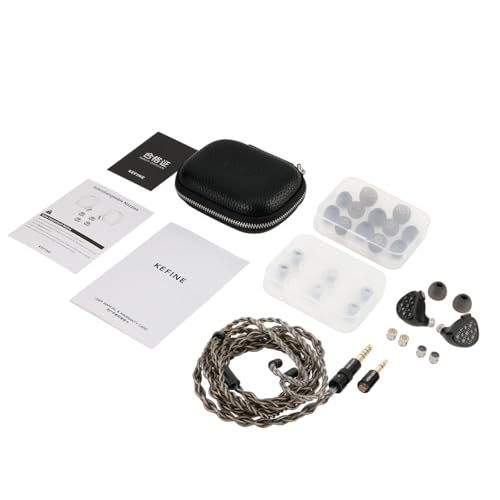 Kefine Arnar Hybrid Wired IEMs, 14,5 mm Planar Magnetic + Knowles BA Driver, Austauschbare Tuningdüsen und Modularstecker, Hi-Fi In-Ear-Monitore (Schwarz, 3,5 + 4,4 mm austauschbare Stecker Bild 7