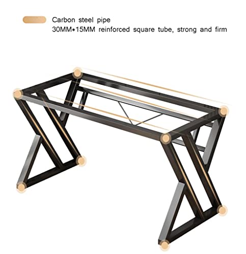 I Shaped Gaming Desk Heavy Duty Carbon Fiber Computer Desk for Large Mouse Pad Stylish Home Office Workspace White 80cm Gaming Station Bild 3