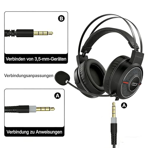 GERUI HyperX Cloud Alpha Ersatzkabel, 3,5 MM Stecker auf Stecker Audiokabel für Cloud, mit Lautstärkeregler für HyperX Cloud, für HyperX Cloud Alpha, Cloud Flight Kopfhörer, für G933 Gaming-Headsets Bild 4
