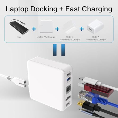 Tragbare 5-in-1-USB Ladestation, Netzteil mit PD60W Technologie für Gaming, USB 2.0 für Tastaturen, Maus, tragbare Dockingstation Bild 3