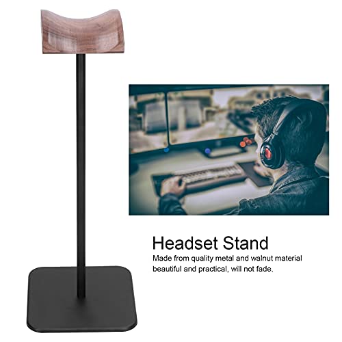 Kopfhörerständer aus Metall und Walnuss, U-förmiger Headset-Halter mit rutschfestem Design, stabiler Gaming-Headset-Ständer für Home Office und Studio, retro Bild 2