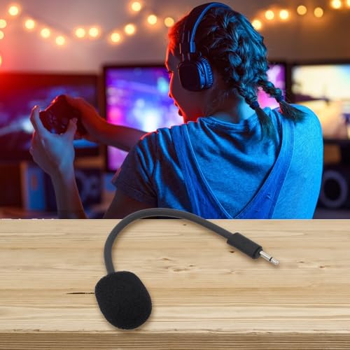 Ersatz-Mikrofon für JBL Q100 kabelgebundene Gaming-Headsets, omnidirektionales Kondensatormikrofon mit flexiblem Galgenarm und Windschutzscheibe, Schwarz Bild 2