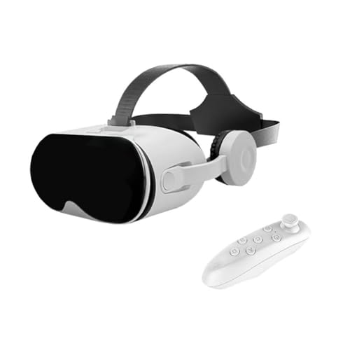EasyByMall VR Headset mit eingebauten Kopfhörern und Controller, 110° FOV 3D Virtual Reality Brille für iOS & Android Handys (5,5-6,7 Zoll), immersives Gaming und Movie Viewer Bild 1