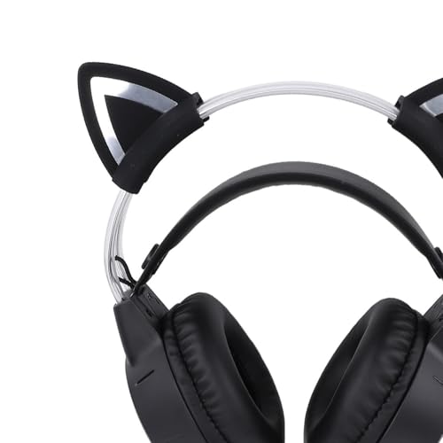 Geräuschunterdrückender Gaming-Kopfhörer, Verstellbarer Kopfbügel, Kabelgebundener Katzenohr-Kopfhörer mit Mikrofon und RGB-Beleuchtung, Ideal für Laptops Bild 7
