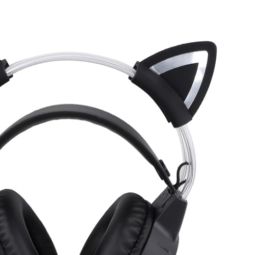 Gaming-Headset Gaming, Schwarz, Headset, Katzenohr-RGB-Kopfhörer mit Mikrofon – Verstellbares, Geräuschunterdrückendes Over-Ear-Design, Kompatibel mit Laptop und PC Bild 7