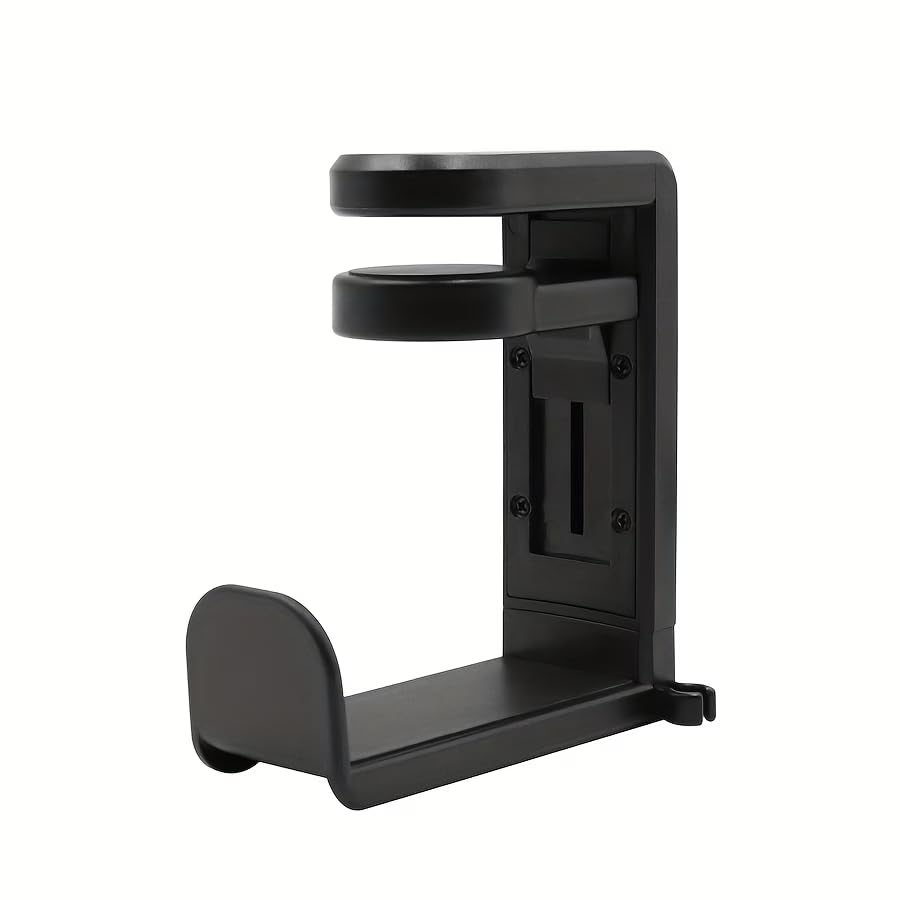 Um 360 ° drehbarer Kopfhörerständer – Desktop-Kopfhörerhaken mit drehbarem Design, Gaming-Headset-Halter für Controller & Utility-Haken, verstellbare Schreibtischhalterung für kabelgebundene und Bild 3