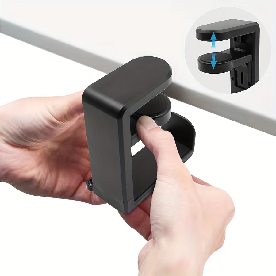 Um 360 ° drehbarer Kopfhörerständer – Desktop-Kopfhörerhaken mit drehbarem Design, Gaming-Headset-Halter für Controller & Utility-Haken, verstellbare Schreibtischhalterung für kabelgebundene und Bild 6