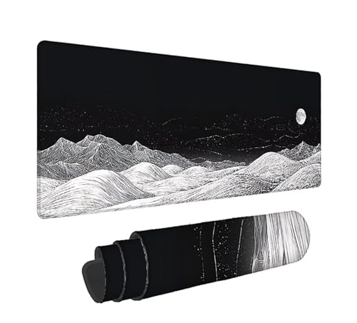 Gaming Mauspad XXL 1600x800x3mm, Berge Anti-Rutsch Mousepad XXL, Schwarz groß Schreibtischunterlage, Waschbares rutschfeste Gummibasis, Mauspad mit Nähten an Den Kanten für PC, Maus LJ-830 Bild 1