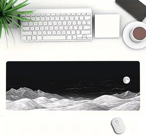 Gaming Mauspad XXL 1600x800x3mm, Berge Anti-Rutsch Mousepad XXL, Schwarz groß Schreibtischunterlage, Waschbares rutschfeste Gummibasis, Mauspad mit Nähten an Den Kanten für PC, Maus LJ-830 Bild 3