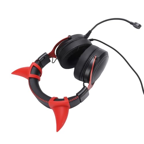 Jiawu Gaming-Headset, Flexible Mikrofon-Rauschunterdrückung, 50-mm-Treiber, PC-Gaming-Headset, Over-Ear-Kopfhörer mit RGB-Beleuchtung, 3,5-mm-Kabel für PC-Laptop (Schwarz Rot) Bild 2