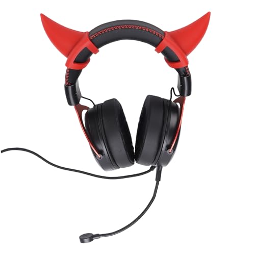 Jiawu Gaming-Headset, Flexible Mikrofon-Rauschunterdrückung, 50-mm-Treiber, PC-Gaming-Headset, Over-Ear-Kopfhörer mit RGB-Beleuchtung, 3,5-mm-Kabel für PC-Laptop (Schwarz Rot) Bild 3