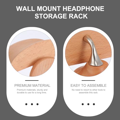 Holz Kopfhörerständer Wandhalterung ohne Bohren Headset Halter Praktisch für Büro Schlafzimmer und Gaming Bild 6