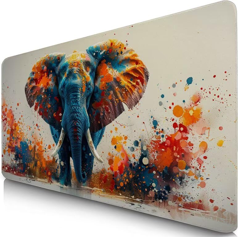 Schreibtischunterlage Orange Farbe Mauspad XXL 120x60cm Mousepad Tiere Gaming Mauspad mit Nicht rutschender Unterlage, Vernähte Kanten WassXerdicht Anti-Rutsch Maus Pad für PC, MacBook, Laptop F0-1070 Bild 1