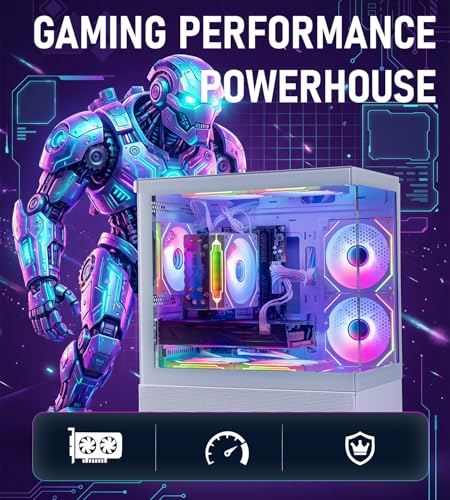 Liquid Cooling Gaming-PC, Xeon E5 bis zu 3,2 GHz, GeForce RTX 3060 Ti Grafik, 64 GB RAM, 512 GB NVMe SSD, 1 TB HDD, WIFI6, BT5.4, 650 W PSU, Win 11, RGB-Tastatur und Maus, Plug & Play Bild 3