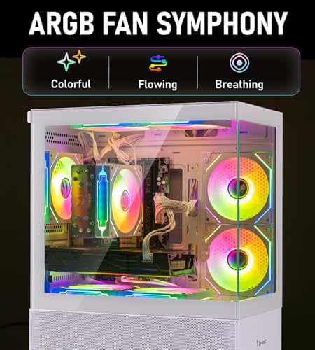 Liquid Cooling Gaming-PC, Xeon E5 bis zu 3,2 GHz, GeForce RTX 3060 Ti Grafik, 64 GB RAM, 512 GB NVMe SSD, 1 TB HDD, WIFI6, BT5.4, 650 W PSU, Win 11, RGB-Tastatur und Maus, Plug & Play Bild 5
