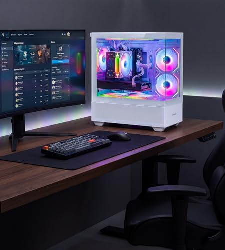 Liquid Cooling Gaming-PC, Xeon E5 bis zu 3,2 GHz, GeForce RTX 3060 Ti Grafik, 64 GB RAM, 512 GB NVMe SSD, 1 TB HDD, WIFI6, BT5.4, 650 W PSU, Win 11, RGB-Tastatur und Maus, Plug & Play Bild 7