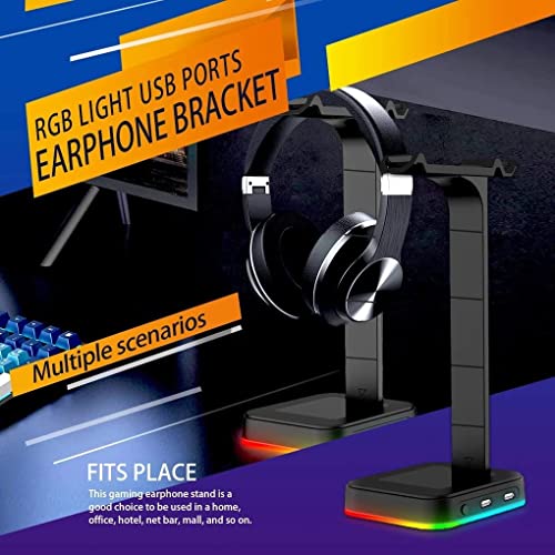 Ständer RGB-Kopfhörerständer, Over-Ear-Headset, Schreibtischhalterung, Kopfhörerhalter, Display-Regal, USB-Unterstützung, Gaming-PC-Zubehör Kopfhörer Bild 4
