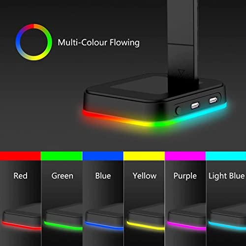 Ständer RGB-Kopfhörerständer, Over-Ear-Headset, Schreibtischhalterung, Kopfhörerhalter, Display-Regal, USB-Unterstützung, Gaming-PC-Zubehör Kopfhörer Bild 5