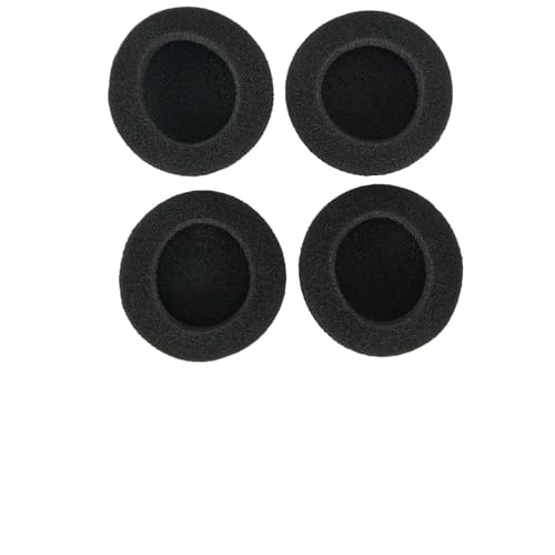 2 Paar 50 mm Kopfhörer-Ohrpolster, verdickte weiche Schaumstoff-Ersatzkissen mit Gummirand für Gaming-Musik-Player, Schwarz Bild 1