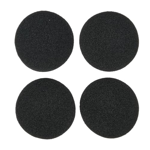 2 Paar 50 mm Kopfhörer-Ohrpolster, verdickte weiche Schaumstoff-Ersatzkissen mit Gummirand für Gaming-Musik-Player, Schwarz Bild 2