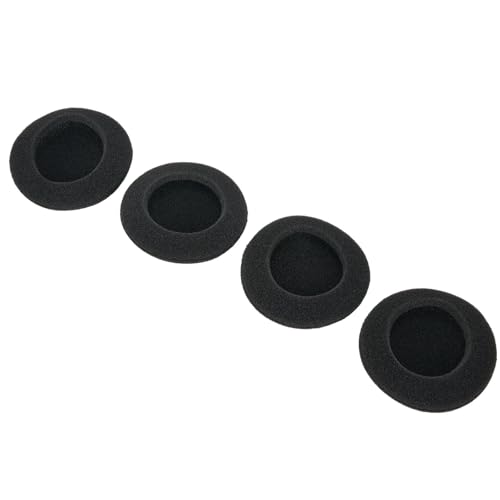 2 Paar 50 mm Kopfhörer-Ohrpolster, verdickte weiche Schaumstoff-Ersatzkissen mit Gummirand für Gaming-Musik-Player, Schwarz Bild 3