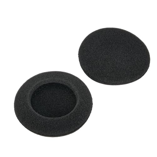 2 Paar 50 mm Kopfhörer-Ohrpolster, verdickte weiche Schaumstoff-Ersatzkissen mit Gummirand für Gaming-Musik-Player, Schwarz Bild 4