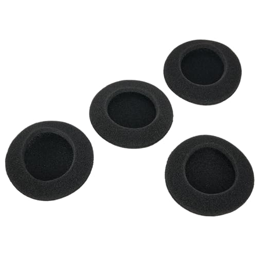 2 Paar 50 mm Kopfhörer-Ohrpolster, verdickte weiche Schaumstoff-Ersatzkissen mit Gummirand für Gaming-Musik-Player, Schwarz Bild 5
