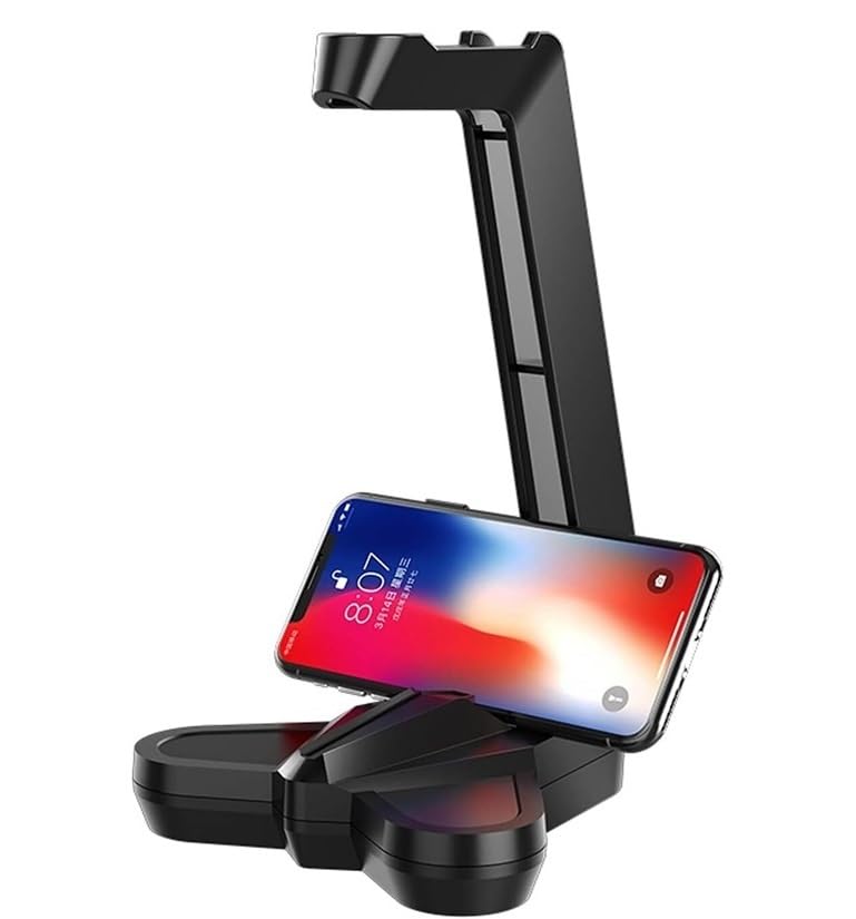 Kopfhörerständer Headset-Halter, Management-Tablett, Gamer-Kopfhörerhalter, Schreibtisch-Organizer, PC-Gaming-Headset-Ständer Stabil & Platzsparend Bild 4