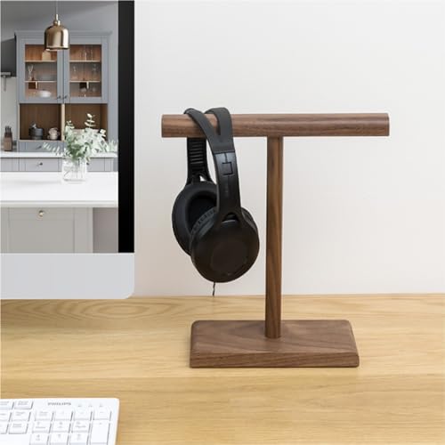 Kopfhörerständer Massivholz Gaming Headsets Halter Aufhänger Headset Einfache Halterung Lagerung PC Stabil & Platzsparend(A) Bild 6