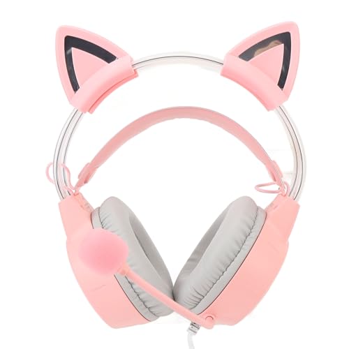 Cat Ear Gaming Headset Roseate RGB Light Stirnband Kabelgebundener Gaming-Kopfhörer mit Mikrofon für PC Laptop Spielekonsole RGB that Gam Cat Ear HeadsetCat Headset mit Bild 5