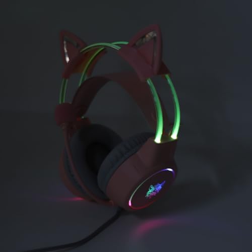 Cat Ear Gaming Headset Roseate RGB Light Stirnband Kabelgebundener Gaming-Kopfhörer mit Mikrofon für PC Laptop Spielekonsole RGB that Gam Cat Ear HeadsetCat Headset mit Bild 7