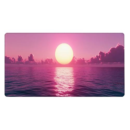 Gaming Mauspad, 100x200cmx3mm GroßEs Mousepad,wasserdichte Gewebe, Rutschfester Gummiunterseite, BüRobedarf, Verbesserte PräZision Und Geschwindigkeit, See AtmosphäRe JX2B-285 Bild 2