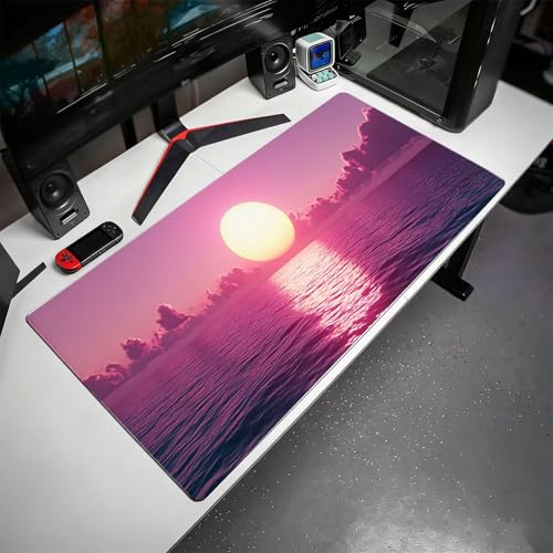 Gaming Mauspad, 100x200cmx3mm GroßEs Mousepad,wasserdichte Gewebe, Rutschfester Gummiunterseite, BüRobedarf, Verbesserte PräZision Und Geschwindigkeit, See AtmosphäRe JX2B-285 Bild 3