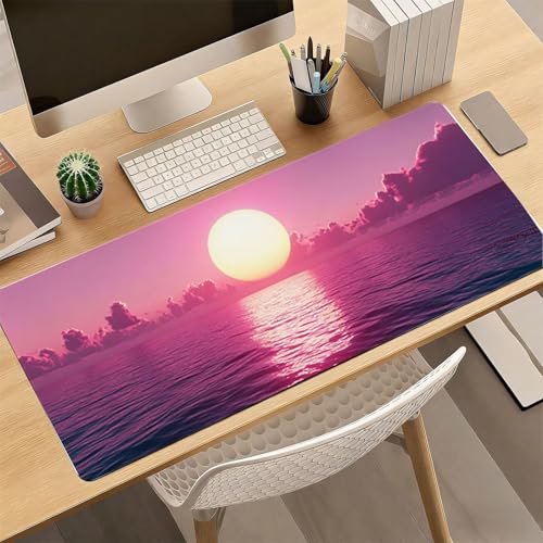 Gaming Mauspad, 100x200cmx3mm GroßEs Mousepad,wasserdichte Gewebe, Rutschfester Gummiunterseite, BüRobedarf, Verbesserte PräZision Und Geschwindigkeit, See AtmosphäRe JX2B-285 Bild 4
