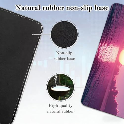 Gaming Mauspad, 100x200cmx3mm GroßEs Mousepad,wasserdichte Gewebe, Rutschfester Gummiunterseite, BüRobedarf, Verbesserte PräZision Und Geschwindigkeit, See AtmosphäRe JX2B-285 Bild 5
