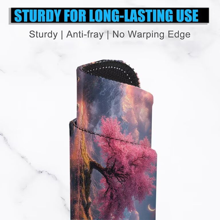 Schreibtischunterlage Rosa Mauspad XXL 120x60cm Mousepad Baum Gaming Mauspad mit Nicht rutschender Unterlage, Vernähte Kanten WassXerdicht Anti-Rutsch Maus Pad für Laptop, Office Geschenke F0-1103 Bild 3