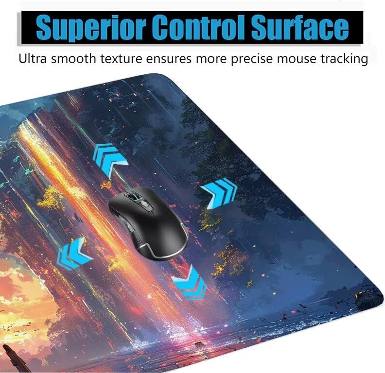 Schreibtischunterlage Fallen Mauspad XXL 120x60cm Mousepad Wunderland Gaming Mauspad mit Nicht rutschender Unterlage, Vernähte Kanten WassXerdicht Anti-Rutsch Maus Pad für PC, MacBook, Laptop F0-1097 Bild 5
