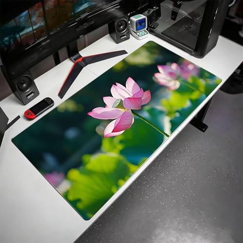 Gaming Mauspad, 100x200cmx3mm GroßEs Mousepad,wasserdichte Gewebe, Rutschfester Gummiunterseite, BüRobedarf, Verbesserte PräZision Und Geschwindigkeit, Blumen JX2B-253 Bild 3