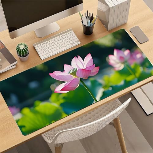 Gaming Mauspad, 100x200cmx3mm GroßEs Mousepad,wasserdichte Gewebe, Rutschfester Gummiunterseite, BüRobedarf, Verbesserte PräZision Und Geschwindigkeit, Blumen JX2B-253 Bild 4