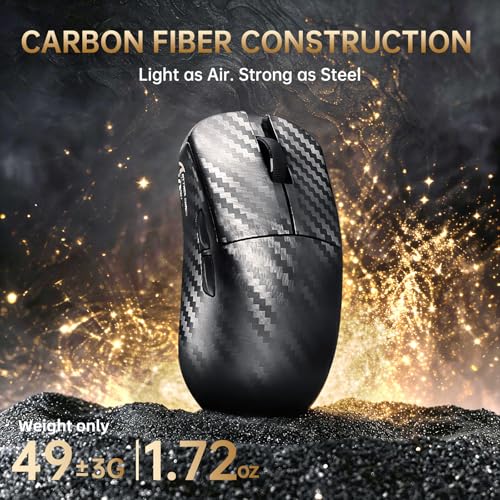 ATTACK SHARK R68 HE Kabel Magnetische Tastatur, Kabellosen R11 ULTRA Gaming-Maus aus Carbonfaser, 8000 Hz Rapid Trigger, 0,005mm RT Accuracy, 49g SUPERLIGHT-Maus, PAW3950MAX, 42000 DPI, Schwarz A Bild 5