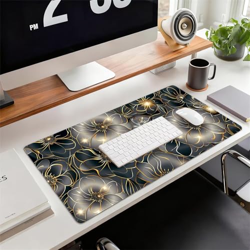 Gaming Mauspad XXL 800x300x3mm Schwarz Mousepad, Große Speed rutschfeste Schreibtischunterlage Abstrakt Verbessert Präzision und Geschwindigkeit mit Stoßdämpfung für Tastatur Maus Homeoffice xg-968 Bild 2