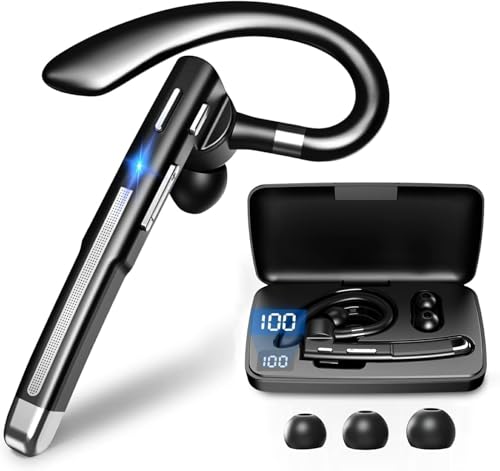 Headset Bluetooth 6.1 CVC8.0 Noise Cancelling In Ear Kopfhörer 100 Std Kabellos Kopfhörer mit Dual Mikrofon LED Ladebox Zwei-Geräte-Verbindung Freisprech Handy Ohrhörer für Autofahren/Business/Büro Bild 1